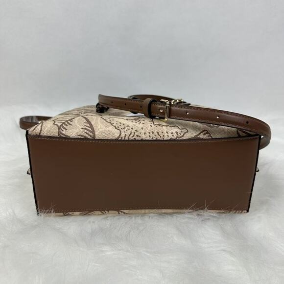 Coach Mollie Tote Bag 25 In Signature Canvas W/ Shell Print In Sand Multi CBH63 - Picture 9 of 9